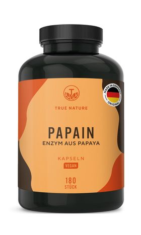 TRUE NATURE® Papain Kapseln - Enzym aus Papaya - Vegan & Made in Germany