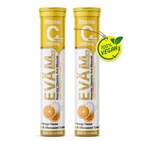 EVÄM Vitamin C 1000 Hochdosiert, Brausetabletten - 2 Set
