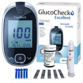 GlucoCheck Excellent Messgeräte-Set (mg/dl) zur Blutzuckerkontrolle