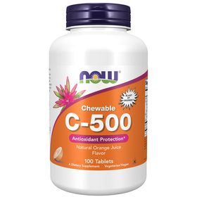 Now Foods Vitamin C-500 mg 100 Kautabletten mit Orangengeschmack