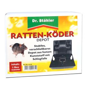 SILBERKRAFT Effektives Rattenköder-Depot mit Schlagfalle
