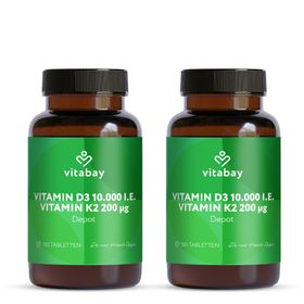 Vitabay Vitamin D3 10000 I.E. + K2 200 mcg Depot Tabletten