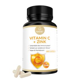 Smart Fasting® Vitamin C 1000mg - gepuffert, magenschonend - 15mg Zink pro Tagesdosis - vegan