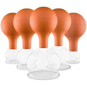 pulox Schröpfgläser Set aus Echtglas Braun