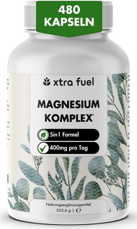 XTRA FUEL Magnesium Komplex - 5‑in-1 Mineral Formel mit Bisglycinat & L-ascorbat