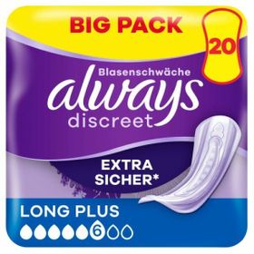 Always Discreet Inkontinenzeinlagen Für Frauen Long Plus 20 Stück