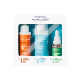 Evoderm Hautpflege Set Gesichtsreinigungsgel, Toner & Niacinamide Retinol Serum