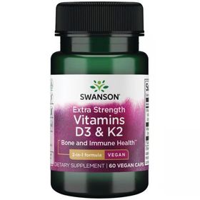 SWANSON Extra starke Vitamine D3 (5000 IE) & K2 (100 mcg)