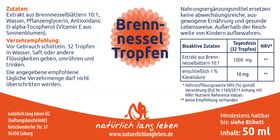 natürlich lang leben Brennessel Tropfen