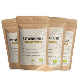 Cupplement® - Flohsamenschalen (Psyllium Husk) Kapseln 500 mg Bio Multipack