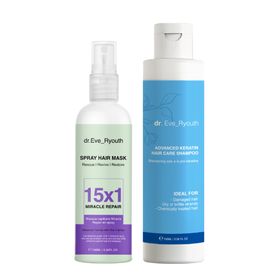 Dr. Eve_Ryouth Hochwertiges Keratin-Shampoo + Wunderspray