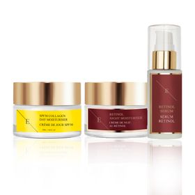 ErthSkin London Retinol-Serum + Retinol-Nachtfeuchtigkeitscreme + SPF-Kollagen-Tagescreme