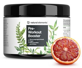 natural elements Pre-Workout Booster mit Koffein Blutorange