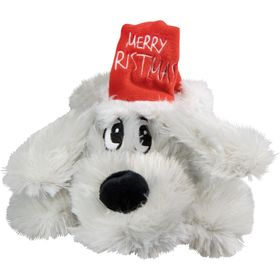 Weihnachts - Kuschelhund 28 cm - kuschelig und weich - mit Quietscher