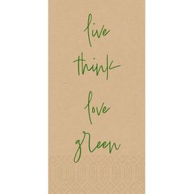 Zell.-Serv.40x40 3lg 1/8 Love green natural Papierservietten