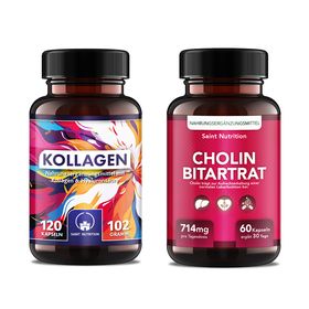 Saint Nutrition® Kollagen & Hyaluron Kapseln + Cholin Bitartrat Kapseln