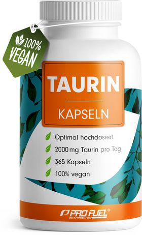 ProFuel - Taurin Kapseln - optimal hochdosiert mit 2000 mg Taurin pro Tag
