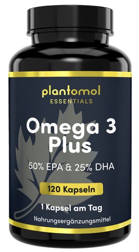 plantomol® Essentials - Omega 3 Kapseln - hochkonzentrierte 1000mg Fischöl Kapseln - DHA EPA