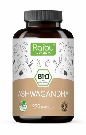 RAIBU BIO Ashwagandha Kapseln Hochdosiert