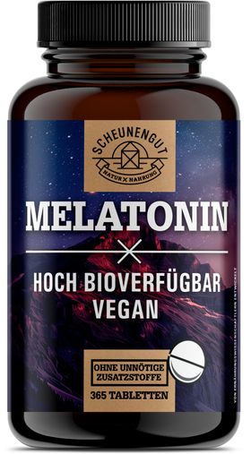 Scheunengut® Melatonin | Schlafkomplex mit 1mg Melatonin pro Tablette | 100% natürlich