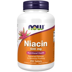 Now Foods Vitamine B-3 NIACIN 500 mg 250 Tabletten