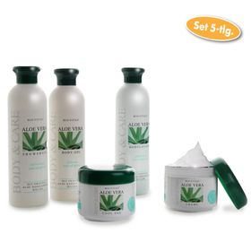 Bio-Vital 5-tlg Pflegeset Aloe Vera eignet sich bestens für die regelmäßige Haut- und Körperpflege