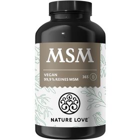 NATURE LOVE® MSM Kapseln - 365 Kapseln - 99,9% Reinheit - 1600mg MSM Pulver/Tagesdosis
