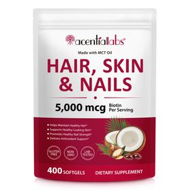 Acentiallabs Nahrungsergänzungsmittel Biotin Hochdosiert für Haut Haare Nägel mit Vitaminen