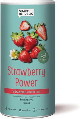Veganes 3K Protein | Strawberry Power Proteinshake | Shape Republic