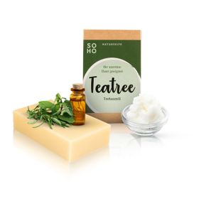 SOHO Naturkosmetik Gesichtsseife | TEATREE | Teebaumöl & Tonerde