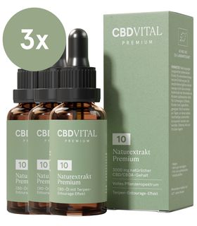 CBD VITAL Bio CBD 10% Naturextrakt Premium Hanföl 3er-Pack