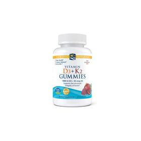 NORDIC NATURALS Vitamin D3+K2 Fruchtgummis, Granatapfel