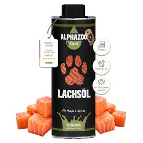 ALPHAZOO Premium Lachsöl für Hunde & Katzen I Natürliches Omega-3 Fischöl