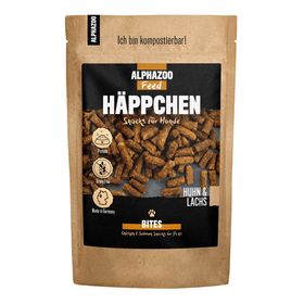 ALPHAZOO Häppchen Huhn & Lachs, Snacks für Hunde