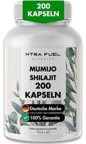 XTRA FUEL Shilajit Kapseln - Hochdosiertes Himalaya Shilajit mit 82% Fulvinsäure & Huminsäure