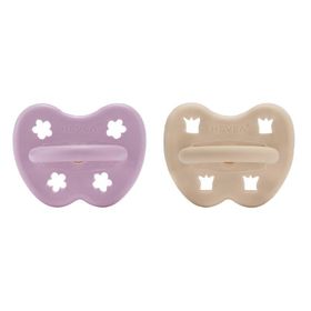Hevea Schnuller anatomisch ab 3 Monate 2er-Pack Lavender & gray