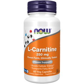 Now Foods L-Carnitin 250 mg 60 vegetarische Kapseln