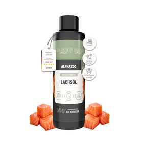 ALPHAZOO Premium Lachsöl für Hunde & Katzen I Natürliches Omega-3 Fischöl