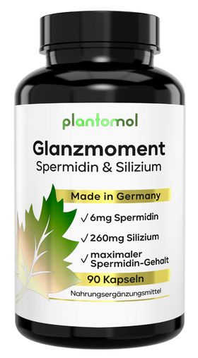 plantomol® 6mg Spermidin Kapseln mit Silizium - für die Haut Haare Nägel - Glanzmoment
