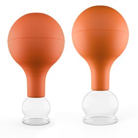 Schröpfgläser Set Duo klein aus Echtglas Braun