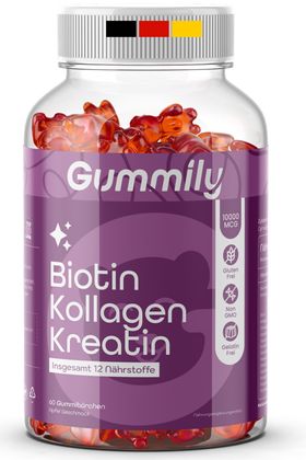 Gummily® Kollagen Kreatin Biotin Gummibärchen - Hochdosiert für Harre, Haut & Nägel