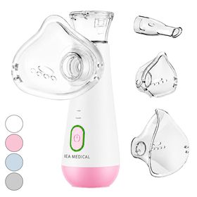 IEA Medical Inhalationsgerät pink – tragbarer Vernebler / Inhalator für Kinder & Erwachsene, USB-C