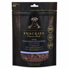 SNACKIES Feine Straussenfleischwürfel - Monoprotein Snack für Hunde