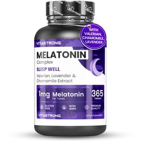Vitastrong Melatonin Komplex – 365 Mikrotabletten, Tiefer Schlaf