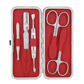 DREITURM Solingen  Maniküre-Etuis – 5-teilig - Made in Solingen - Modell Red Tex