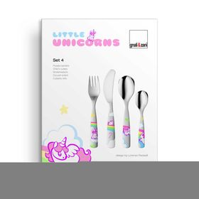 PROFINO Kinderbesteck Einhorn 4-teilig