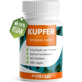 ProFuel - Kupfer Tabletten mit 2 mg Kupfer aus hochwertigem Kupferbisglycinat