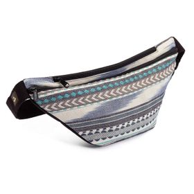 bodhi ETHNO Collection: Bauchtasche Ikat-Webstoff, schwarz-weiß-blau gemustert,  Hip Bag