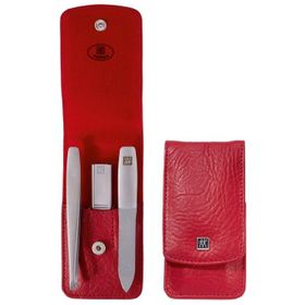 Zwilling TWINOX Druckknopf-Etui, Rot, 3-tlg. Kosmetikprodukte