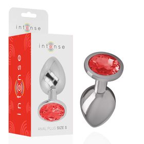Intense - Metall-Analplug mit rotem Kristall
